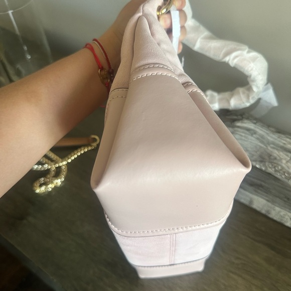MICHAEL KORS NICOLE PINK SUEDE/LEATHER MEDIUM SHOULDER TOTE BAG - Picture 2 of 12